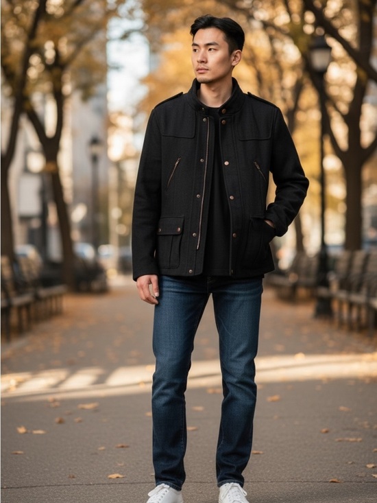 H&M Other - H&M Men's Military Style Black Field Jacket - Size 36R